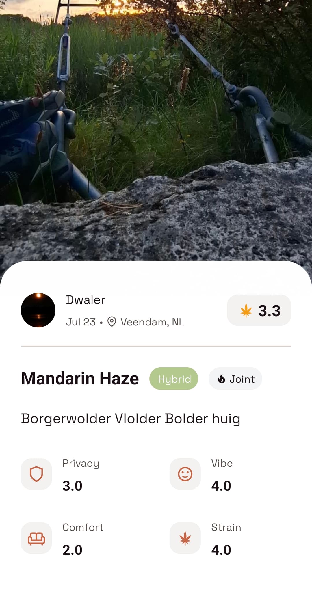 Having a smoke at the park