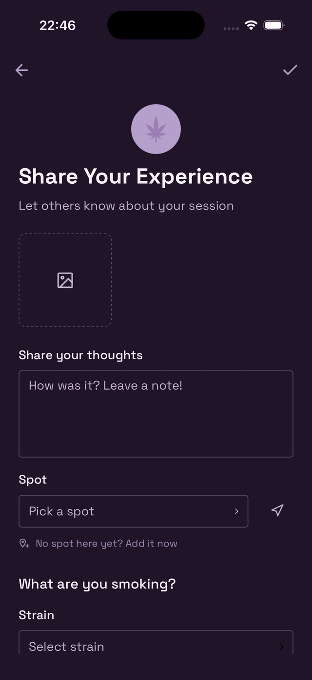 Check-in form β top section
